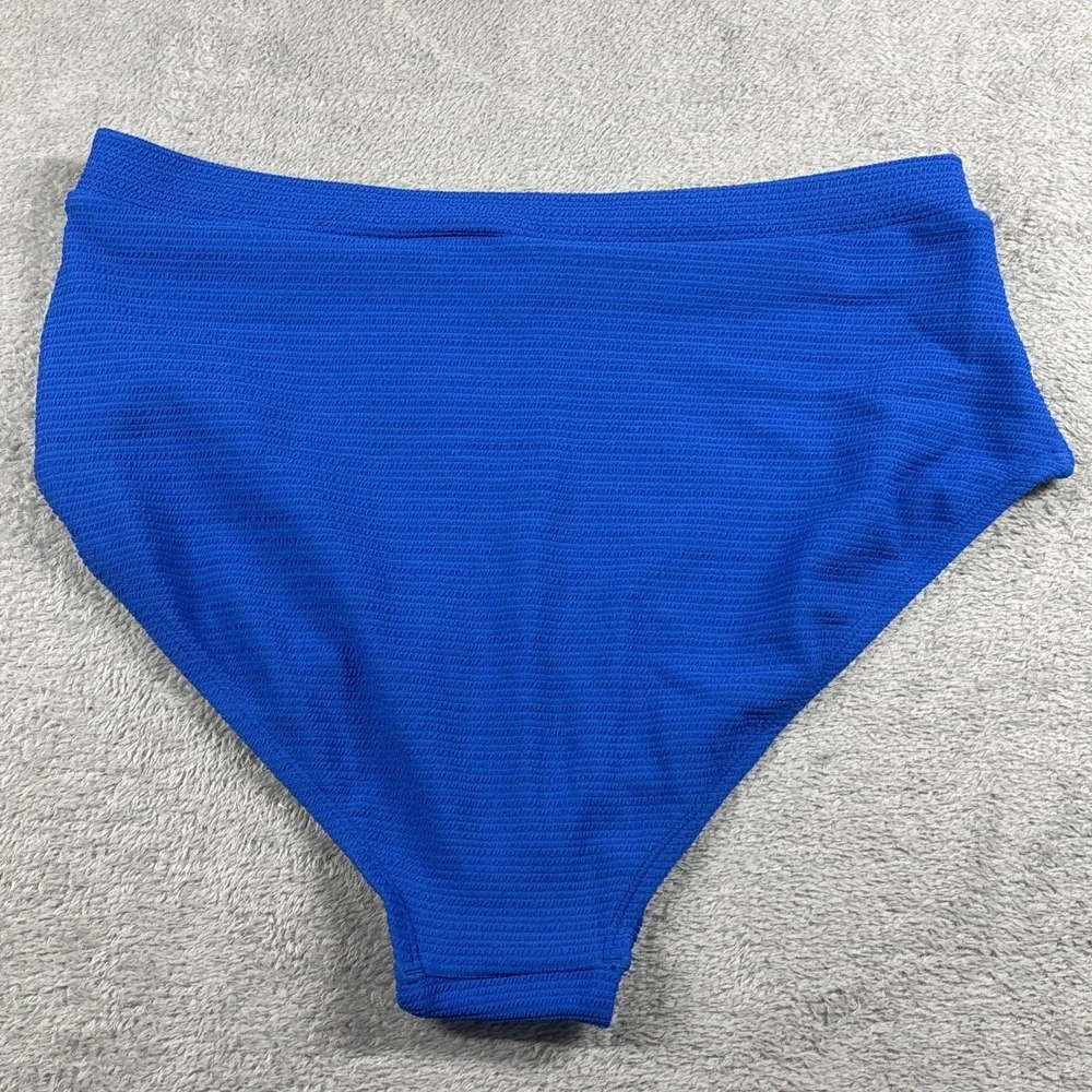 Mister Zimi High-Waist Blue Textured Bathing Suit Bottoms Size 12 NWT